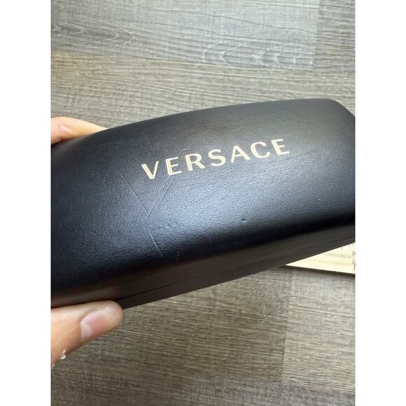 Authentic Versace Hard Eye Glass Case *Case Only Black With Black Velvet‎ Lining - Picture 2 of 7